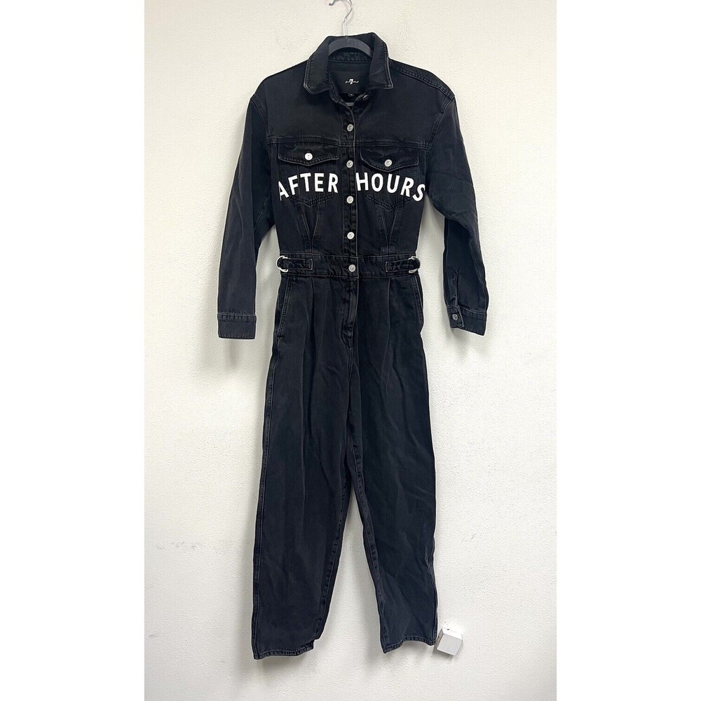 7 For All Mankind ‘After Horse’ Black Denim Jumpsuit Size Small RARE SAMPLE